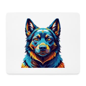 Black Norwegian Elkhound Dog Breed Cartoon Kawaii - Mouse Pad (horizontal) - white - Front
