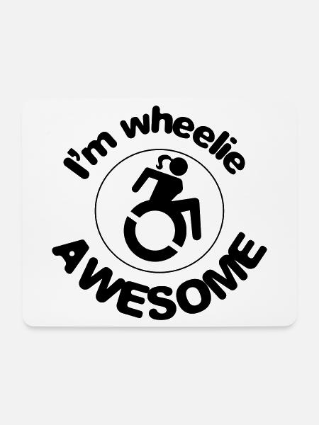 Dieser Rollstuhlfahrer ist ein großartiger Wheelie # - Mousepad (Querformat) - Weiß
