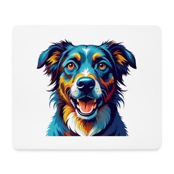 Chien de cur de montagne race coloré dessin animé Kawaii - Tapis de souris (format paysage) - blanc - Devant