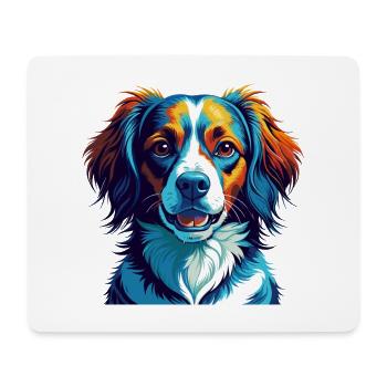 Nederlandse Kooikerhondje Race de chien Dessin animé Kawaii - Tapis de souris (format paysage) - blanc - Devant