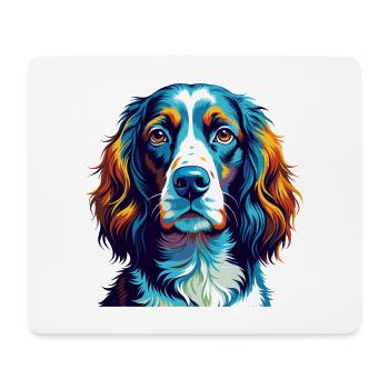 Anglais Springer Spaniel Chien Race Dessin Animé Kawaii - Tapis de souris (format paysage) - blanc - Devant