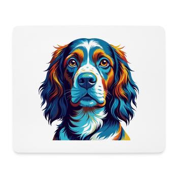 French Spaniel Dog Breed Colorful Cartoon Kawaii - Mouse Pad (horizontal) - white - Front