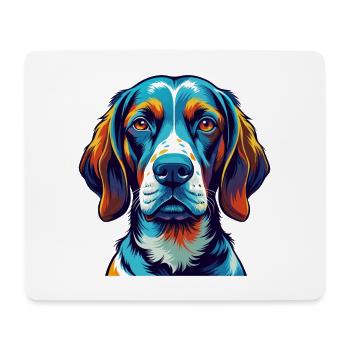 Français Gascogne Pointer Chien Race Dessin Animé Kawaii - Tapis de souris (format paysage) - blanc - Devant
