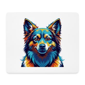 Nordic Spitz Dog Breed Colorful Cartoon Kawaii - Mouse Pad (horizontal) - white - Front