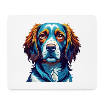 French Brittany Dog Breed Colorful Cartoon Kawaii - Mouse Pad (horizontal) - white - Front