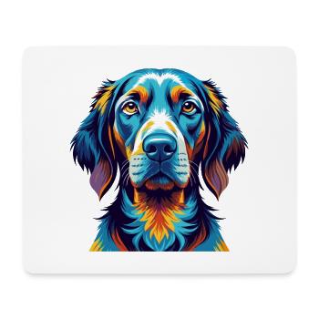 Majestueux arbre chien race chien dessin animé Kawaii - Tapis de souris (format paysage) - blanc - Devant