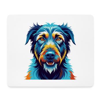 Irish Wolfhound Dog Breed Colorful Cartoon Kawaii - Mouse Pad (horizontal) - white - Front