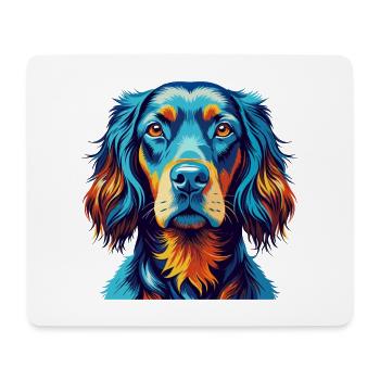 Gordon Setter Chien Race Coloré Dessin animé Kawaii - Tapis de souris (format paysage) - blanc - Devant