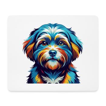 Maltese Shih Tzu Dog Breed Colorful Cartoon Kawaii - Mouse Pad (horizontal) - white - Front