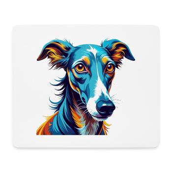 Galgo Espanol Race de chien coloré dessin animé Kawaii - Tapis de souris (format paysage) - blanc - Devant