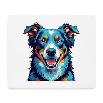 Koolie Chien Race Coloré Dessin animé Kawaii - Tapis de souris (format paysage) - blanc - Devant