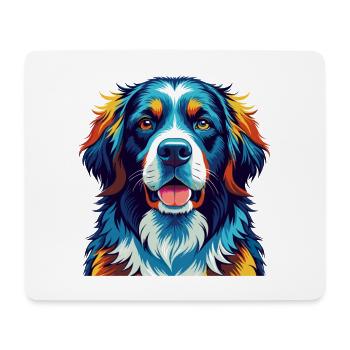 Landseer Chien Race Coloré Dessin Animé Kawaii - Tapis de souris (format paysage) - blanc - Devant