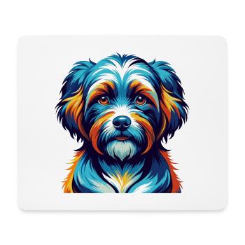 Race de chien havanais, dessin animé coloré, Kawaii - Tapis de souris (format paysage) - blanc - Devant