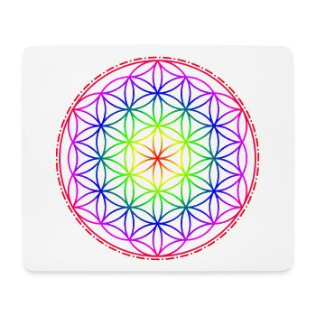 Flower of Life Regenbogen - Mousepad (Querformat) - Weiß - Vorne