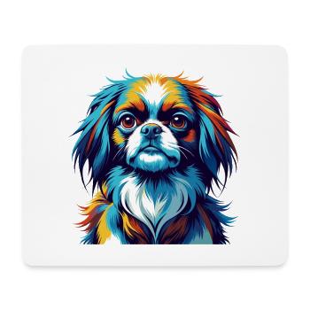 Japanese Chin Dog Breed Colorful Cartoon Kawaii - Mouse Pad (horizontal) - white - Front
