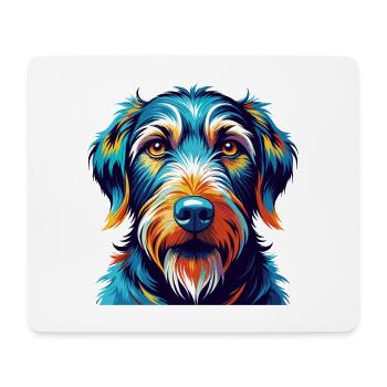 Chien courant à poil dur d’Istrie Race Dessin animé Kawaii - Tapis de souris (format paysage) - blanc - Devant