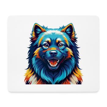Keeshond Dog Breed Colorful Cartoon Kawaii - Mouse Pad (horizontal) - white - Front