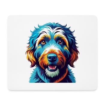 Labradoodle Dog Breed Colorful Cartoon Kawaii - Mouse Pad (horizontal) - white - Front