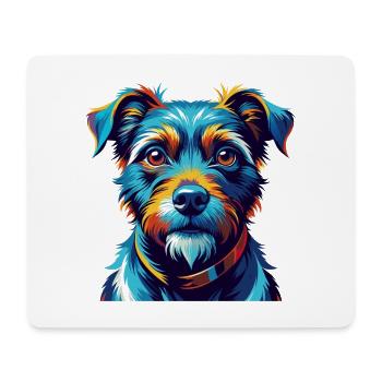 Patterdale Terrier Dog Breed Cartoon Kawaii - Mouse Pad (horizontal) - white - Front