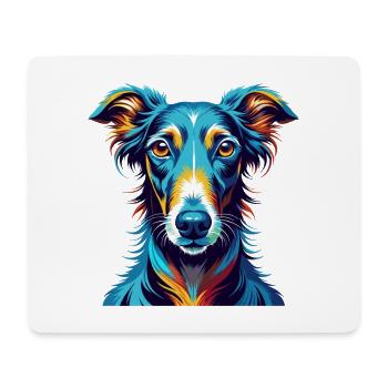 Lévrier polonais Chien race Coloré Dessin animé Kawaii - Tapis de souris (format paysage) - blanc - Devant