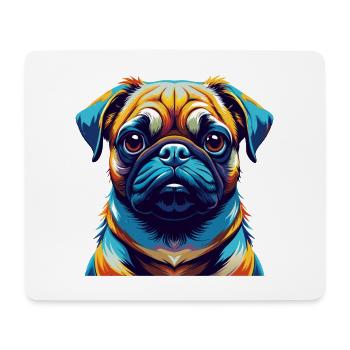 Mops Hund Rasse Buntes Aquarell Karikatur Kawaii - Mousepad (Querformat) - Weiß - Vorne