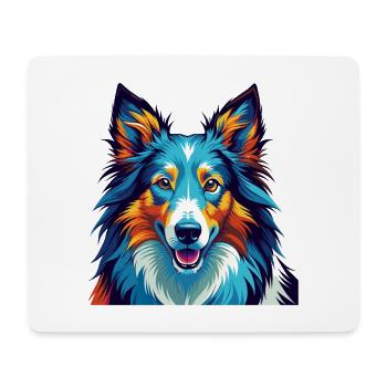 Rough Collie Dog Breed Colorful Cartoon Kawaii - Mouse Pad (horizontal) - white - Front
