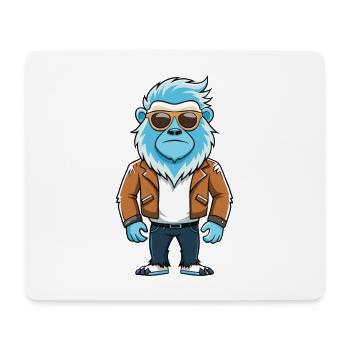 Yeti Lustige Cartoon Kawaii Jacke Sonnenbrille - Mousepad (Querformat) - Weiß - Vorne