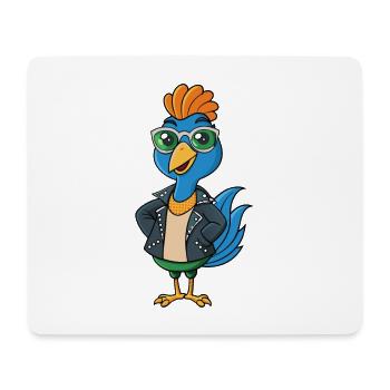 Peacock Funny Cartoon Kawaii Jacket Sunglasses - Mouse Pad (horizontal) - white - Front
