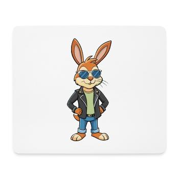 Lapin Funny Cartoon Kawaii Veste Lunettes de soleil - Tapis de souris (format paysage) - blanc - Devant