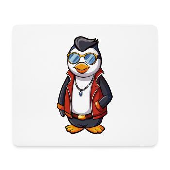 Pinguin Lustige Cartoon Kawaii Jacke Sonnenbrille - Mousepad (Querformat) - Weiß - Vorne