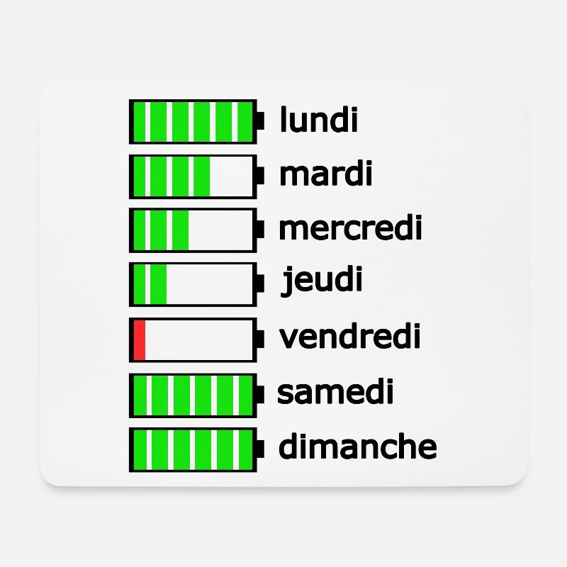 Days of the week - Mouse Pad (horizontal) - white