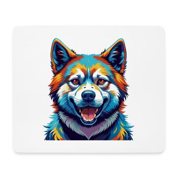 Akita Hunderasse Buntes Aquarell Karikatur Kawaii - Mousepad (Querformat) - Weiß - Vorne