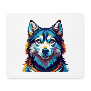 Alaskan Husky Dog Breed Colorful Cartoon Kawaii - Mouse Pad (horizontal) - white - Front