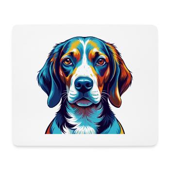 Amerikanischer Foxhound Hunderasse Karikatur Kawaii - Mousepad (Querformat) - Weiß - Vorne