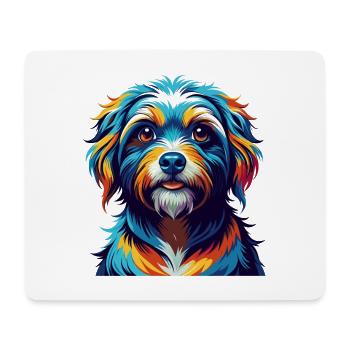 Bolognese Hunderasse Bunte Karikatur Kawaii - Mousepad (Querformat) - Weiß - Vorne