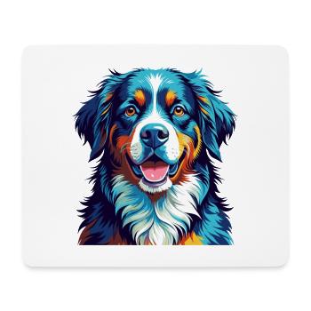 Bernese Mountain Dog Breed Colorful Cartoon Kawaii - Mouse Pad (horizontal) - white - Front