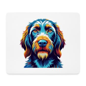 Spinone Italiano Race de chien Dessin animé coloré Kawaii - Tapis de souris (format paysage) - blanc - Devant