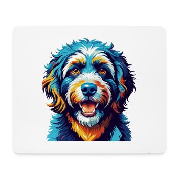Spanisch Wasser Hund Rasse Bunt Karikatur Kawaii - Mousepad (Querformat) - Weiß - Vorne