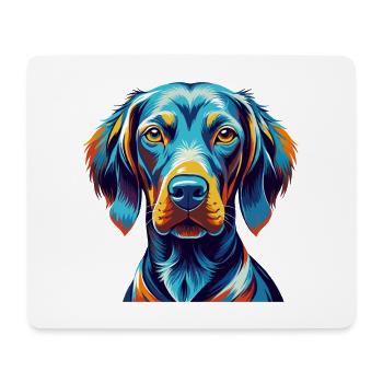 Braque de Weimar Chien Race Coloré Dessin Animé Kawaii - Tapis de souris (format paysage) - blanc - Devant