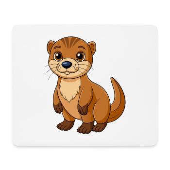 Otter Cute Mascot Cartoon Character Kawaii - Mouse Pad (horizontal) - white - Front