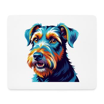 Airedale Terrier Hunderasse Bunte Karikatur Kawaii - Mousepad (Querformat) - Weiß - Vorne