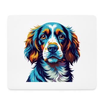Épagneul alpin Chien race Coloré Dessin animé Kawaii - Tapis de souris (format paysage) - blanc - Devant