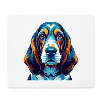 Basset Bleu de Gascogne Race de Chien Dessin Animé Kawaii - Tapis de souris (format paysage) - blanc - Devant