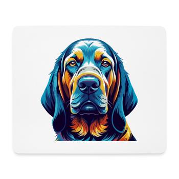 Bloodhound Chien Race Coloré Dessin animé Kawaii - Tapis de souris (format paysage) - blanc - Devant