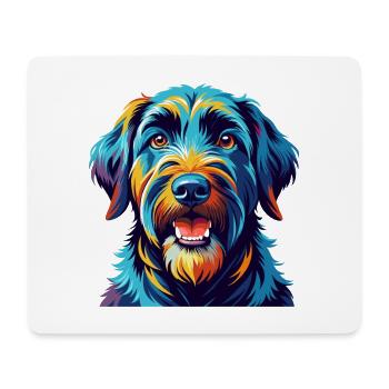 Black Russian Terrier Dog Breed Cartoon Kawaii - Mouse Pad (horizontal) - white - Front