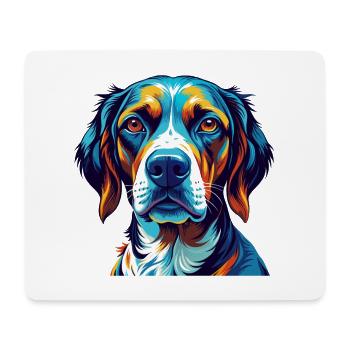 Burgos pointeur chien race coloré dessin animé kawaii - Tapis de souris (format paysage) - blanc - Devant