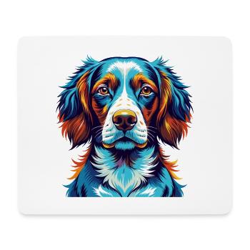 Bretagne, race de chien, dessin animé coloré, Kawaii - Tapis de souris (format paysage) - blanc - Devant