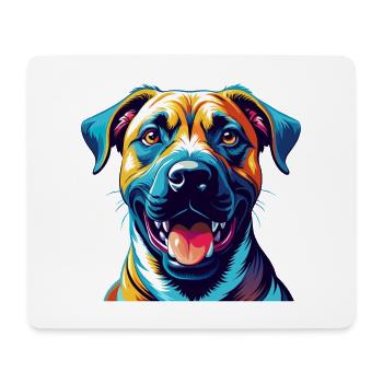 Black Mouth Cur Dog Breed Colorful Cartoon Kawaii - Mouse Pad (horizontal) - white - Front