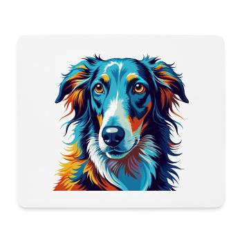 Borzoi Dog Breed Colorful Cartoon Kawaii - Mouse Pad (horizontal) - white - Front