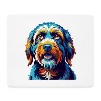 Briquet Griffon Vendéen Chien Race Dessin Animé Kawaii - Tapis de souris (format paysage) - blanc - Devant